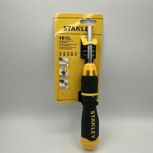 Stanley 68-010 Ratcheting Screwdriver 10pcs Bit Set Built In Storage w/wall rack